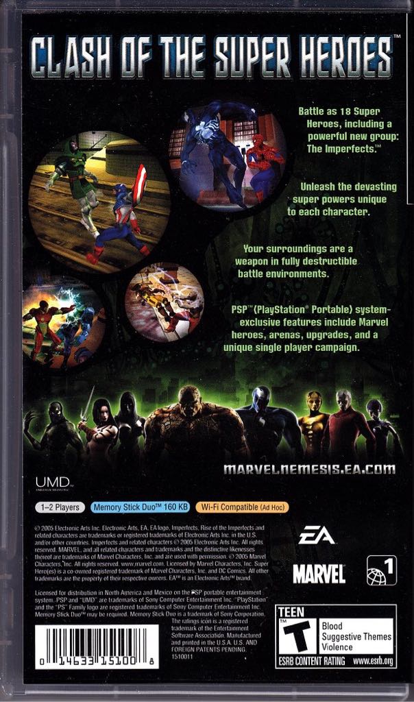 Marvel Nemesis: Rise Of The Imperfects | PSP - Sony PlayStation Portable (PSP) (1) video game collectible [Barcode 5030932045973] - Main Image 2