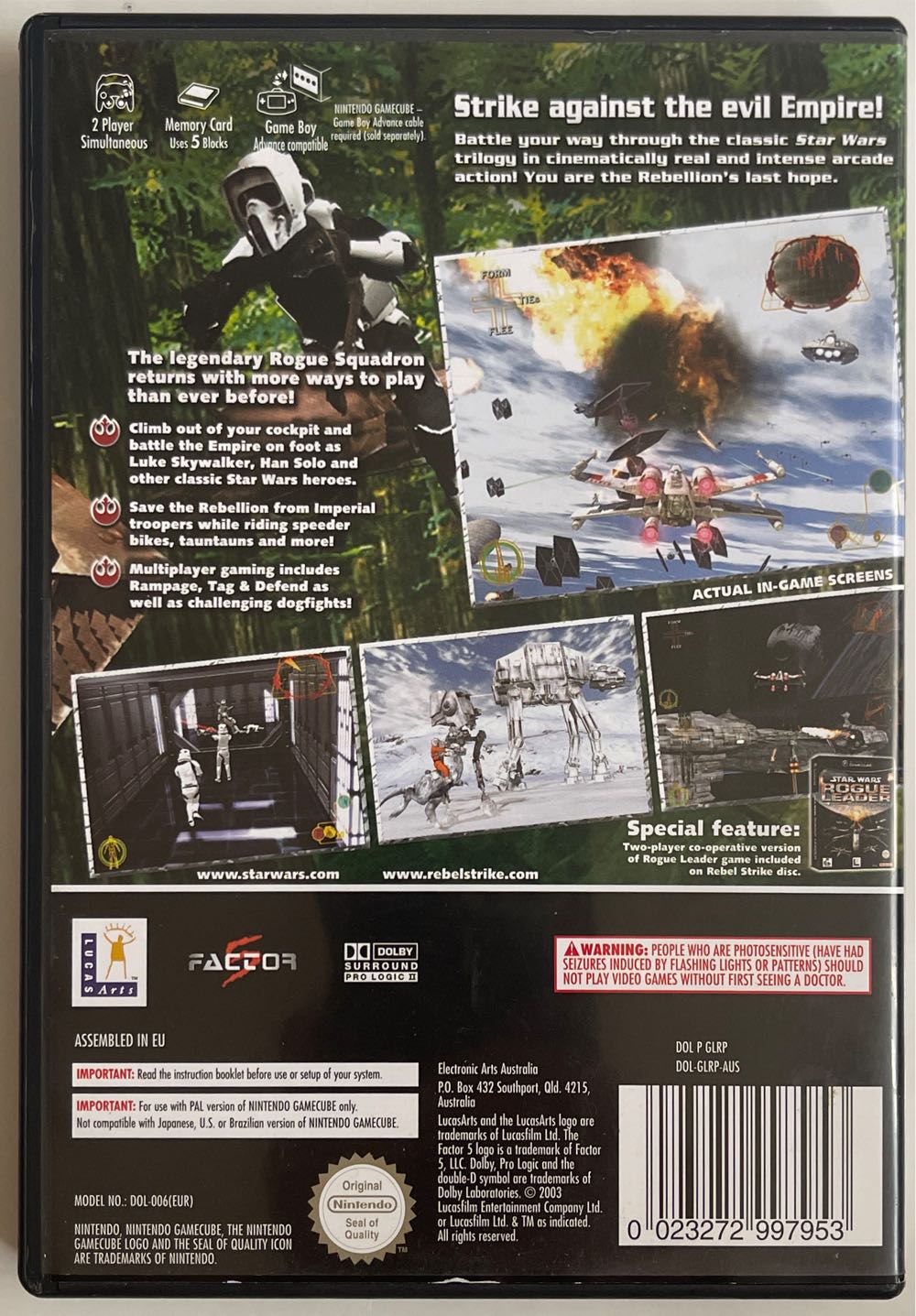 Star Wars: Rogue Squadron III - Rebel Strike - Nintendo GameCube (LucasArts - 1-2) video game collectible [Barcode 023272997953] - Main Image 2
