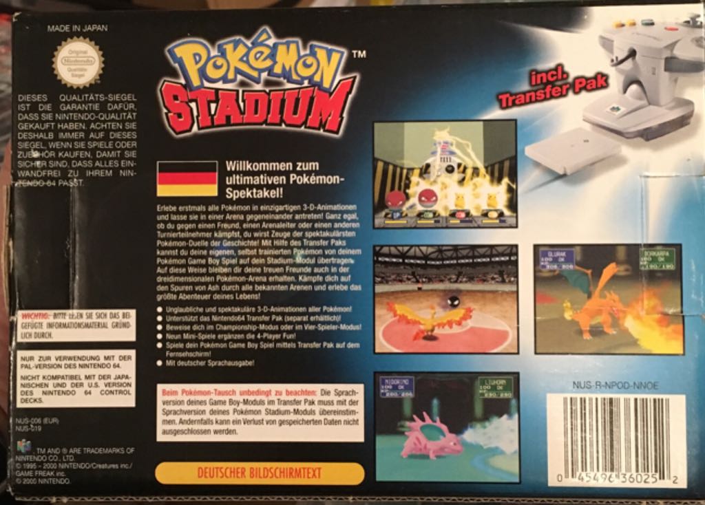 Pokémon Stadium - Nintendo 64 (N64) video game collectible [Barcode 045496360252] - Main Image 2
