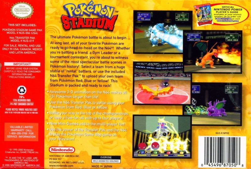 Pokemon Stadium - Nintendo 64 (N64) (Nindendo - 1-2) video game collectible [Barcode 045496360276] - Main Image 2