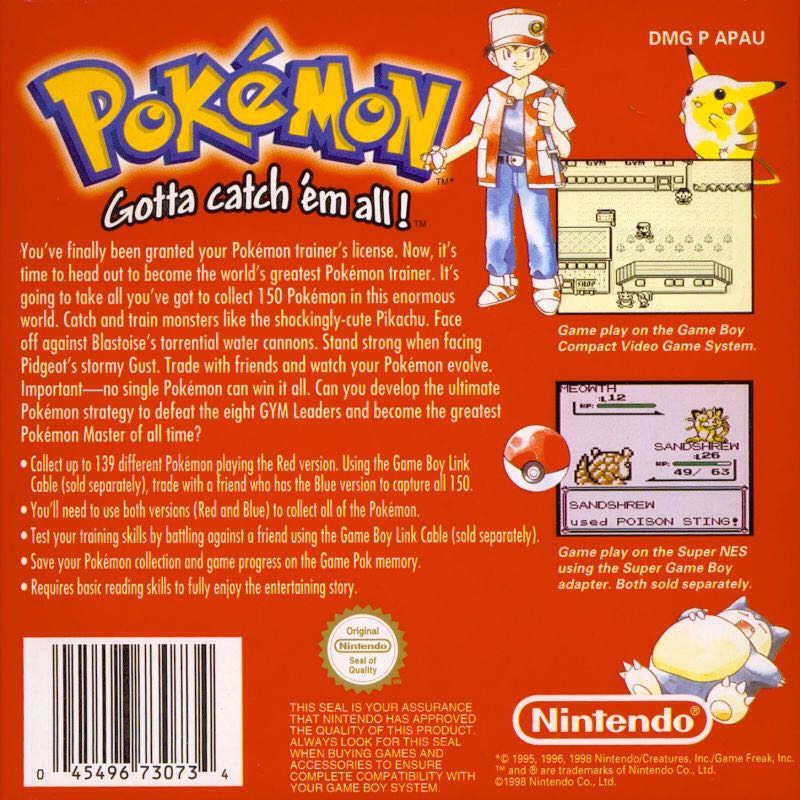 Pokémon: Red Version - Nintendo Game Boy (Nintendo - 1) video game collectible - Main Image 2