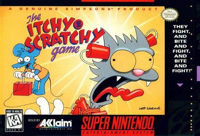 The Ichy And Scratchy Game - Nintendo Super Nintendo Entertainment System (SNES) video game collectible - Main Image 1