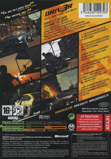 Driver 3 - Microsoft Xbox (Atari - 1) video game collectible [Barcode 3546430109793] - Main Image 2