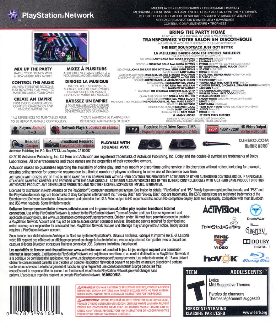 Dj Hero 2 Turntable Bundle - Sony PlayStation 3 (PS3) (Activision Blizzard - 3) video game collectible [Barcode 5030917087790] - Main Image 2