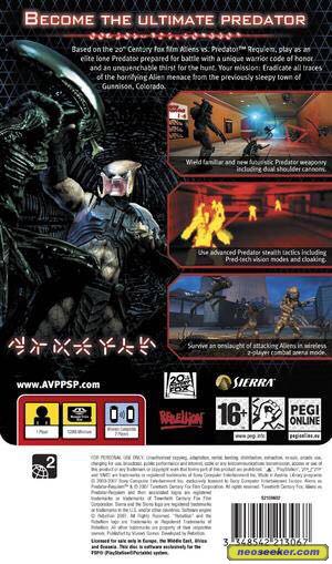 Alien vs. Predator: Requiem PSP - Sony PlayStation Portable (PSP) (Sierra Entertainment - 2) video game collectible [Barcode 3348542213067] - Main Image 2