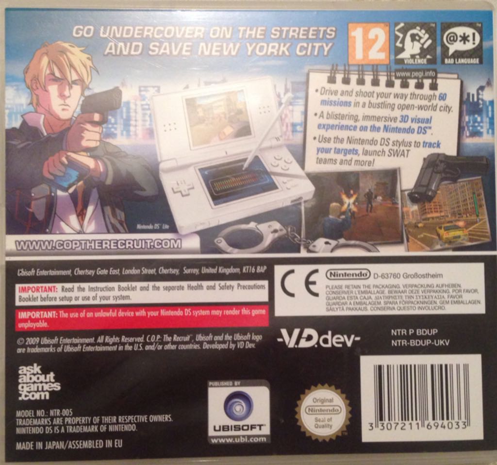 C.O.P The Recruit - Nintendo DS (Graffiti Entertainment - 1) video game collectible [Barcode 3307211694033] - Main Image 2