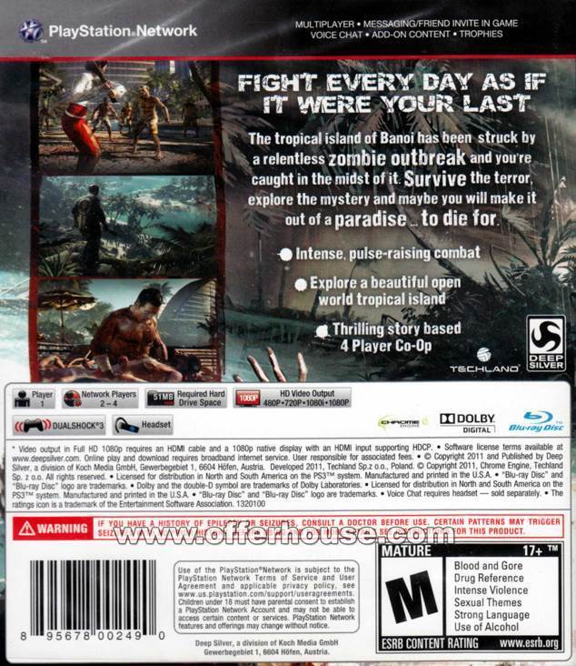 Dead Island: Game of the Year Edition - Sony PlayStation 3 (PS3) (Deep Silver - 1) video game collectible [Barcode 816819010297] - Main Image 2