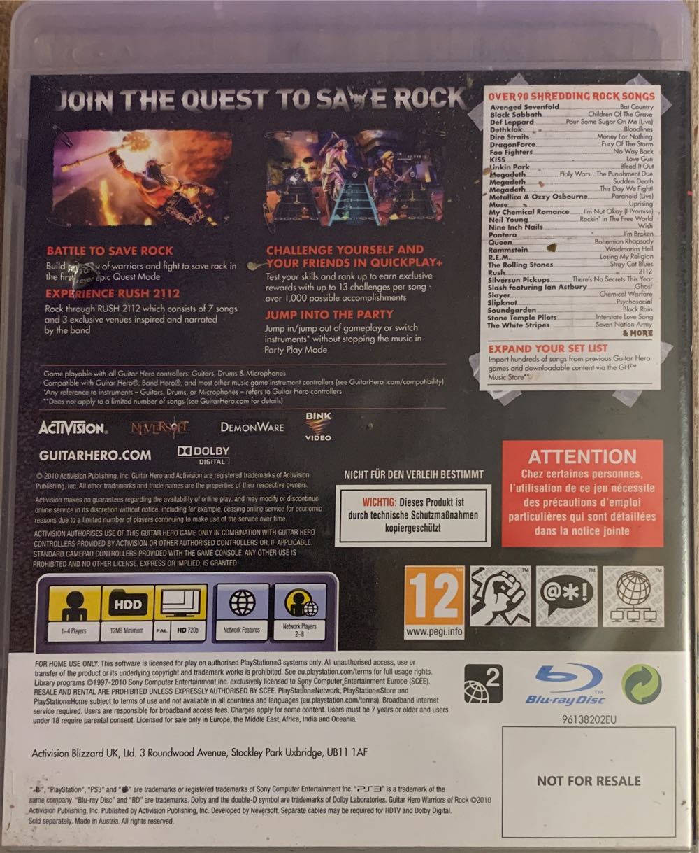 Guitar Hero Warriors of Rock [Version Européenne] PS3 - Sony PlayStation 3 (PS3) (Activision - 4) video game collectible - Main Image 2