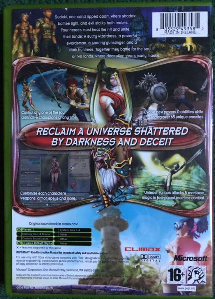 Sudeki - Microsoft Xbox (Microsoft Game Studios - 1) video game collectible [Barcode 805529493582] - Main Image 2