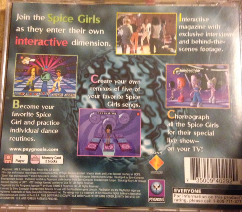 Spice World - Sony PlayStation (Psygnosis - 1) video game collectible [Barcode 735009402929] - Main Image 2