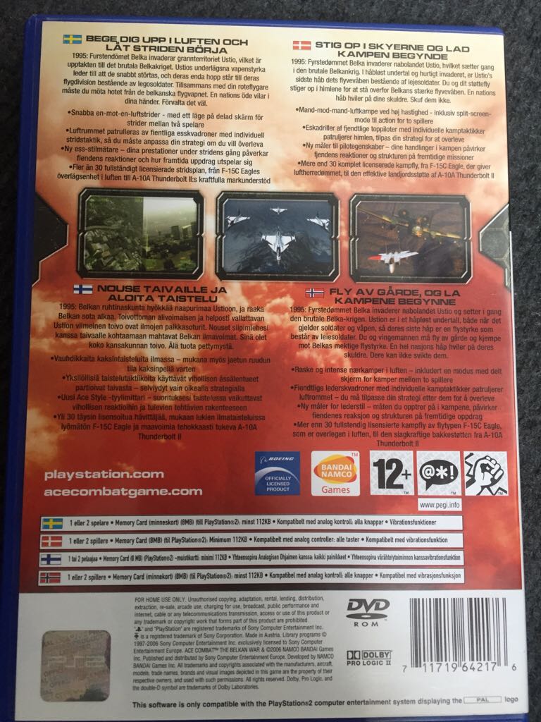 Ace Combat The Belkan War - Sony PlayStation 2 (PS2) (Bandai Namco Games - 1-2) video game collectible [Barcode 711719642176] - Main Image 2