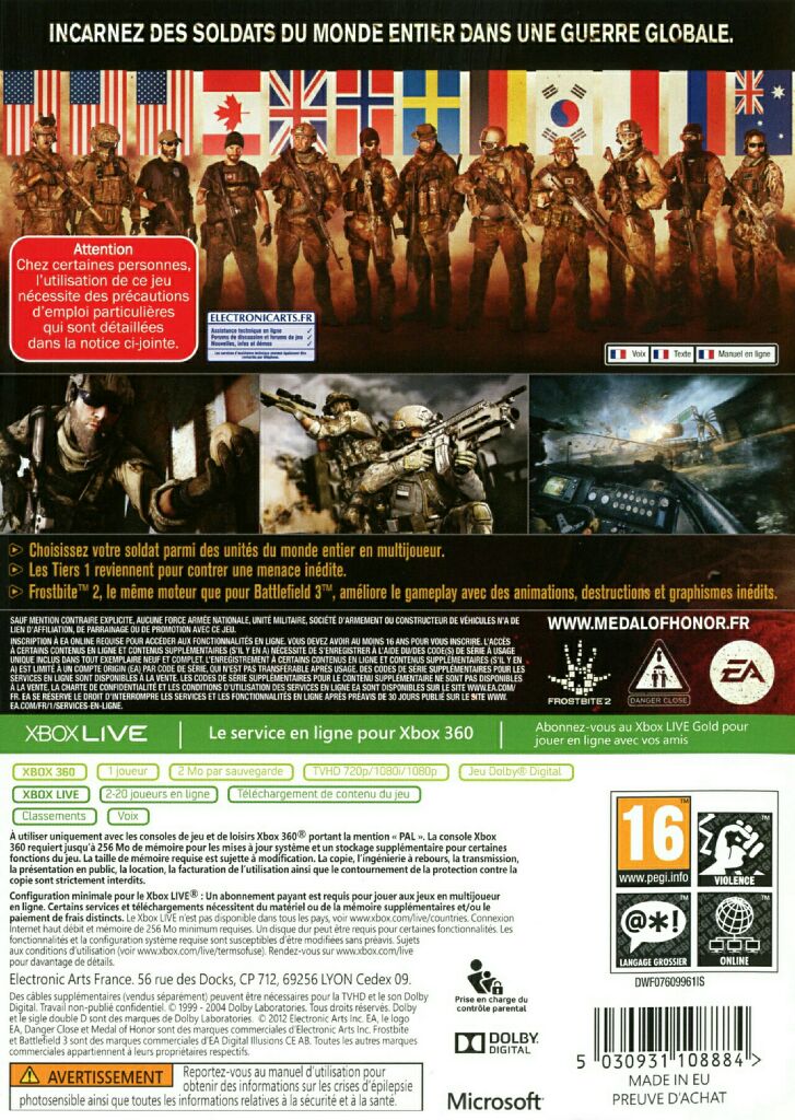 Medal Of Honor Warfighter - Microsoft Xbox 360 ((EA) Electronic Arts - 16) video game collectible [Barcode 5030930108885] - Main Image 2