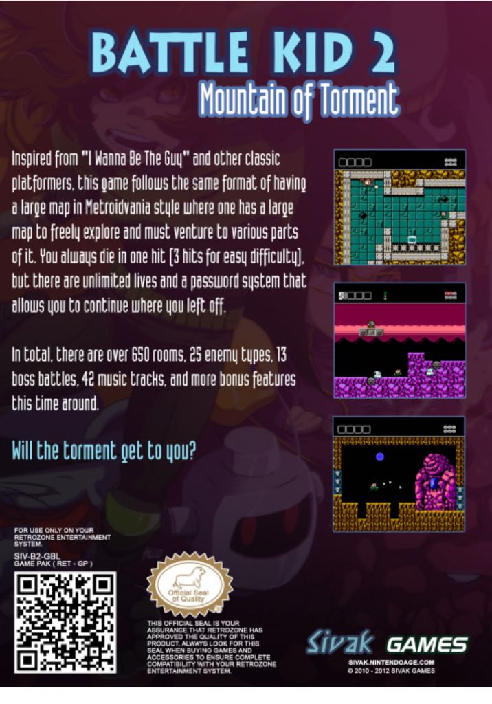 Battle Kid 2 - Nintendo Entertainment System (NES) (Sivak Games) video game collectible - Main Image 2