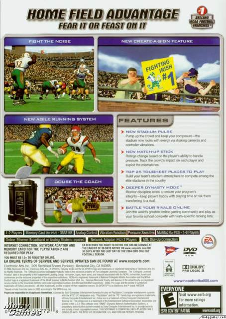 NCAA Football 2005 - Sony PlayStation 2 (PS2) (Electronic Arts/EA Games - 8) video game collectible [Barcode 014633147728] - Main Image 2