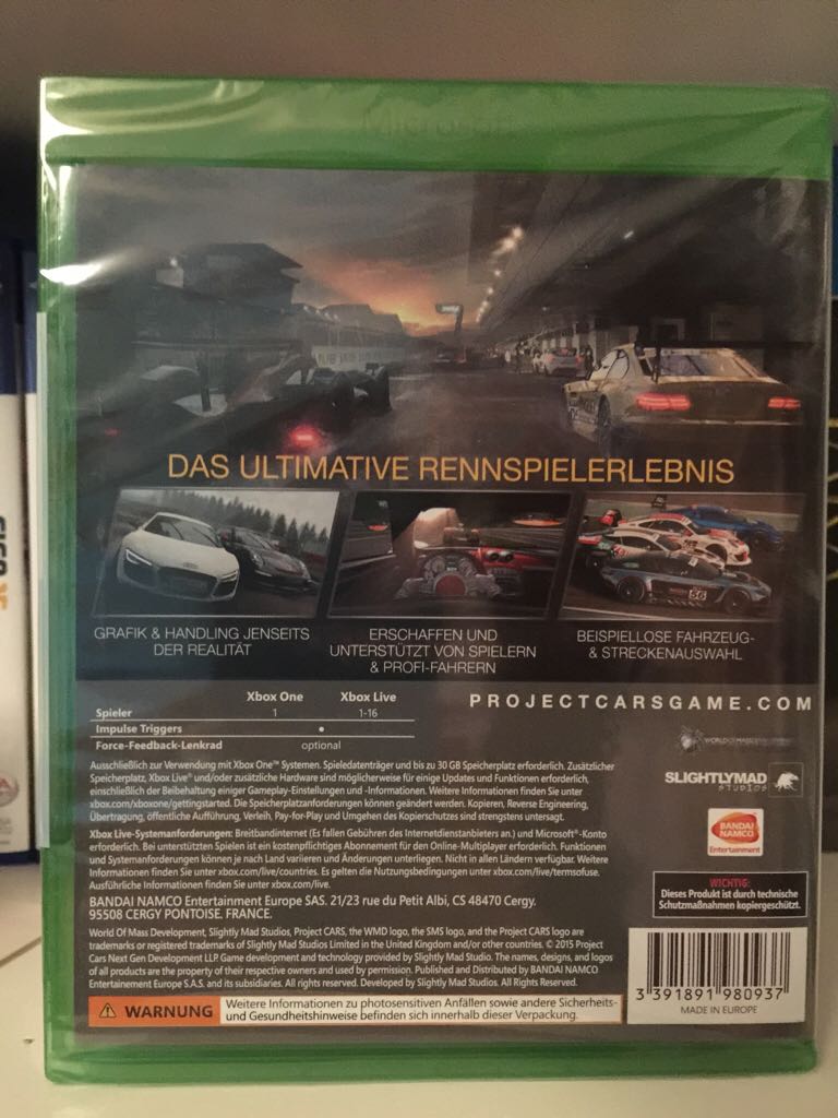 Project Cars - Microsoft Xbox One (Slightly Mad Studios - 1-16) video game collectible [Barcode 3391891980937] - Main Image 2