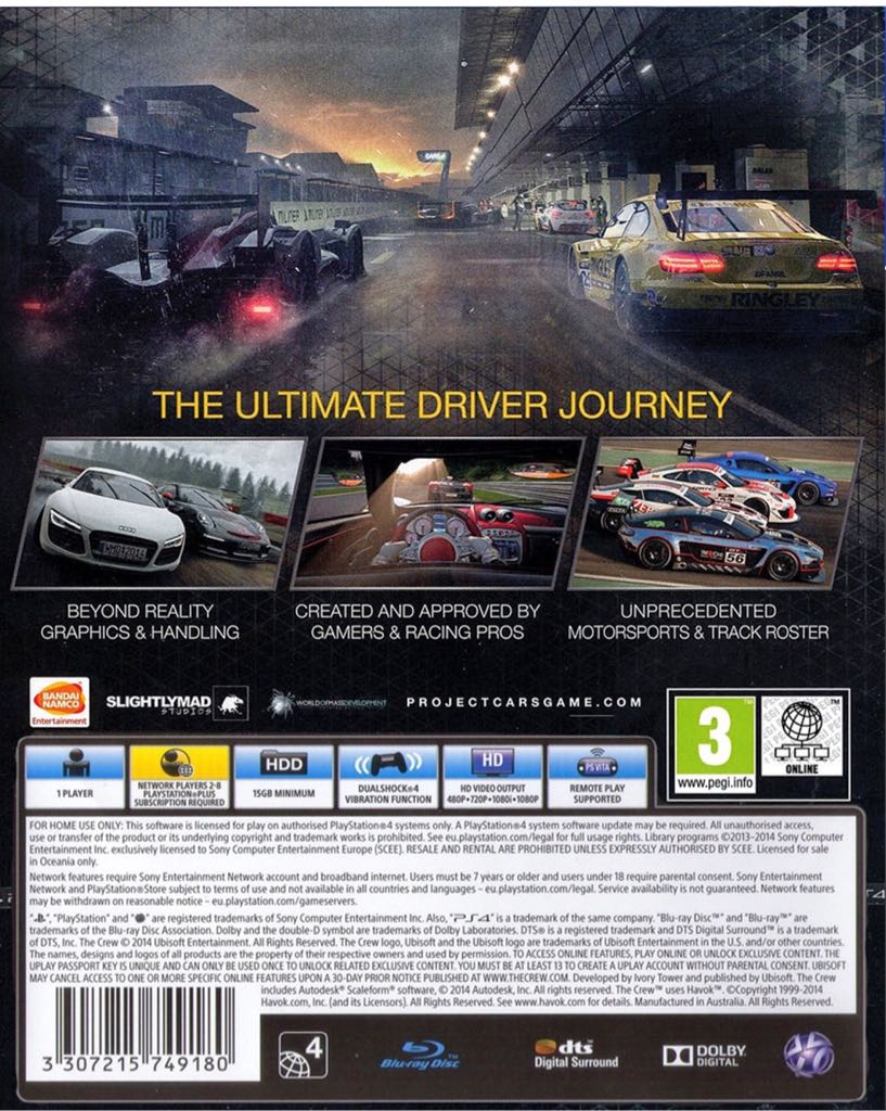 Project Cars - Sony PlayStation 4 (PS4) video game collectible [Barcode 3391891981774] - Main Image 2