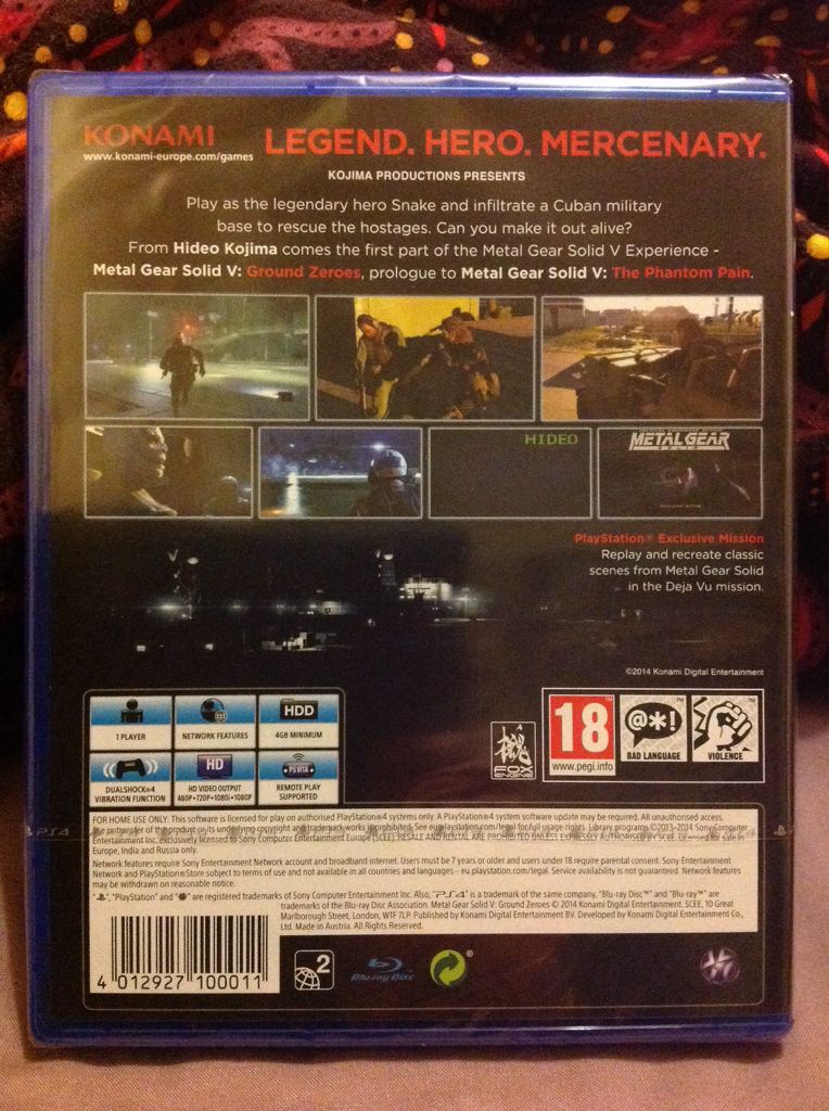 Metal Gear Solid V: Ground Zeroes - Sony PlayStation 4 (PS4) (Konami - 1) video game collectible [Barcode 4012927100011] - Main Image 2