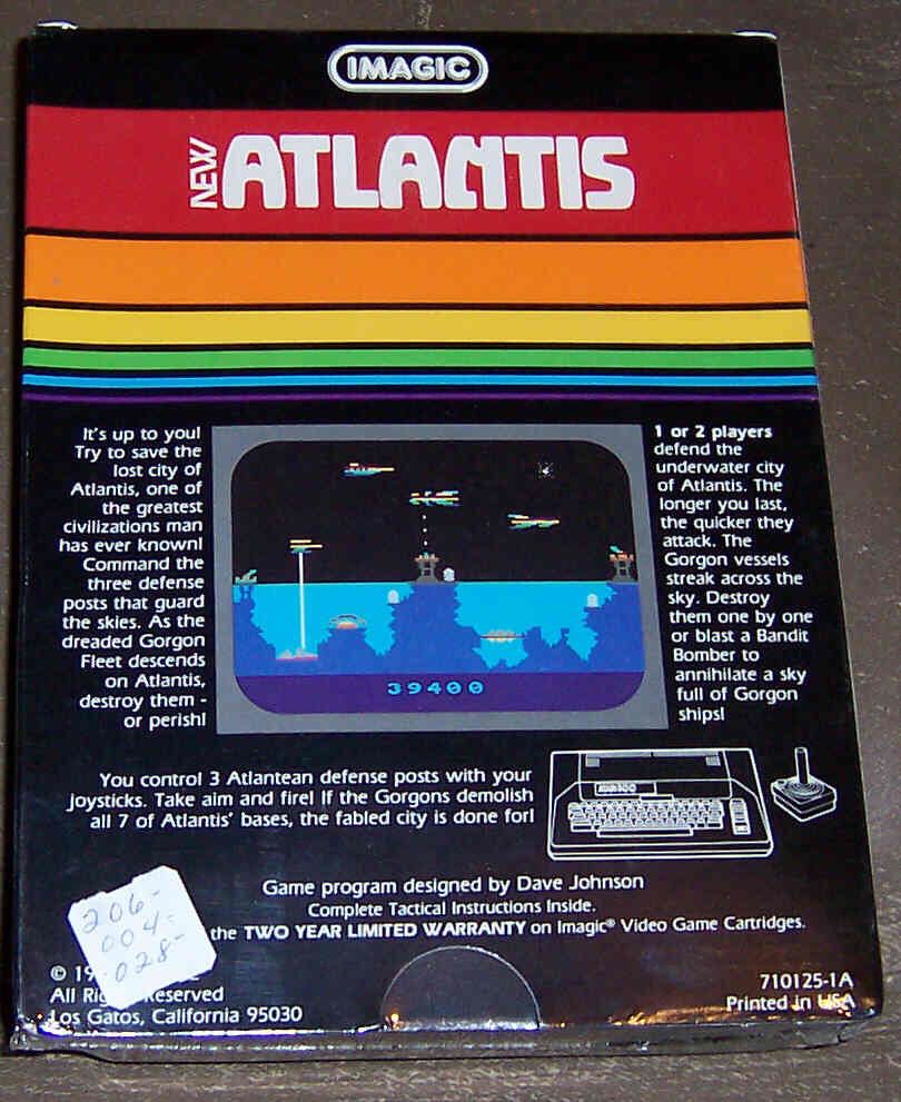 Atlantis - Atari 2600 (Imagic - 2) video game collectible [Barcode 047875710108] - Main Image 2