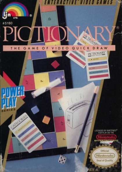 Pictionary: The Game Of Video Quick Draw - Nintendo Entertainment System (NES) (LJN) video game collectible - Main Image 1