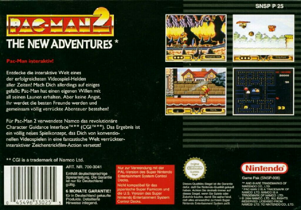 Pac-Man 2 - The New Adventures - Nintendo Super Nintendo Entertainment System (SNES) video game collectible - Main Image 2