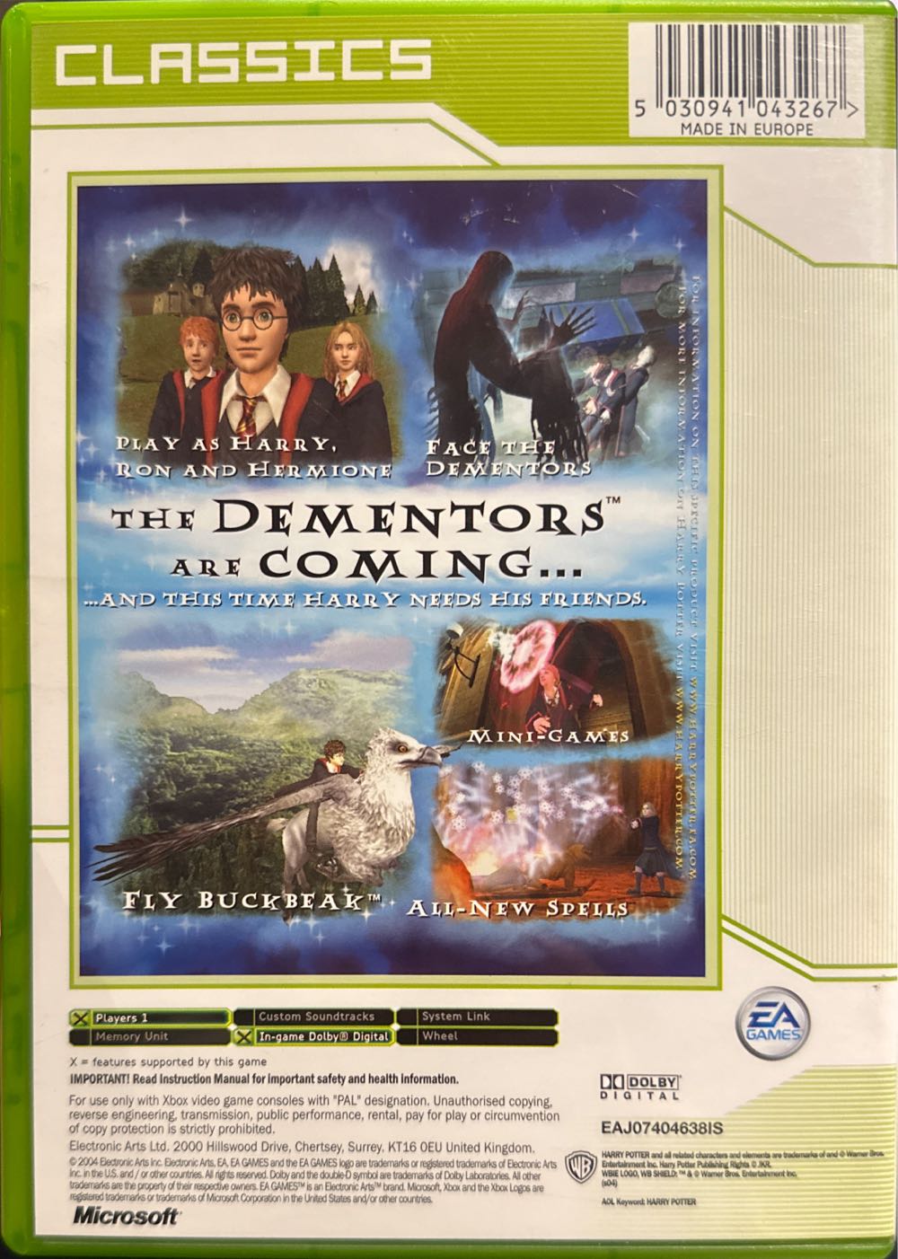 Harry Potter and the Prisoner of Azkaban - Classics - Microsoft Xbox (WB Games - 1) video game collectible [Barcode 5030941043267] - Main Image 2