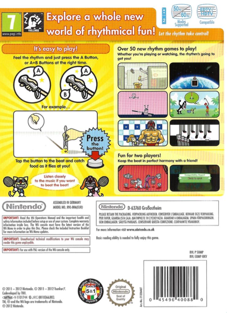 Beat the Beat: Rhythm Paradise - Nintendo Wii (Nintendo - 2) video game collectible [Barcode 045496400927] - Main Image 2