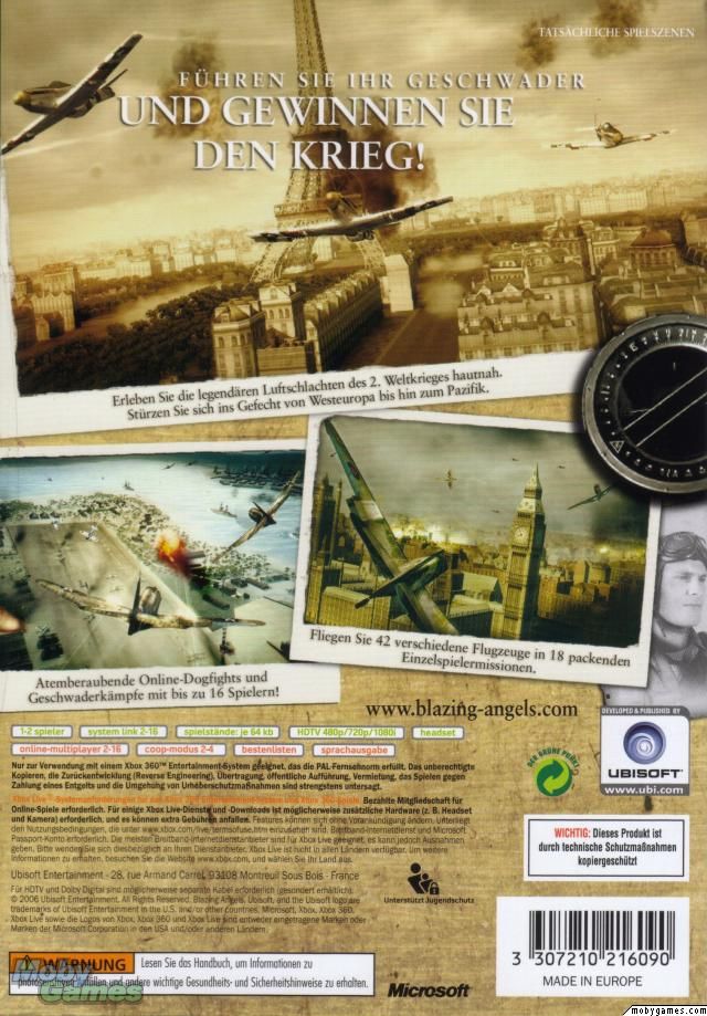 Blazing Angels: Squadrons of WWII - Nintendo Wii (Ubisoft - 2) video game collectible [Barcode 3307210236586] - Main Image 2