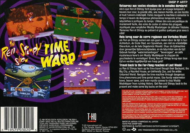 Ren And Stimpy Show Time Warp - Nintendo Super Nintendo Entertainment System (SNES) video game collectible - Main Image 2