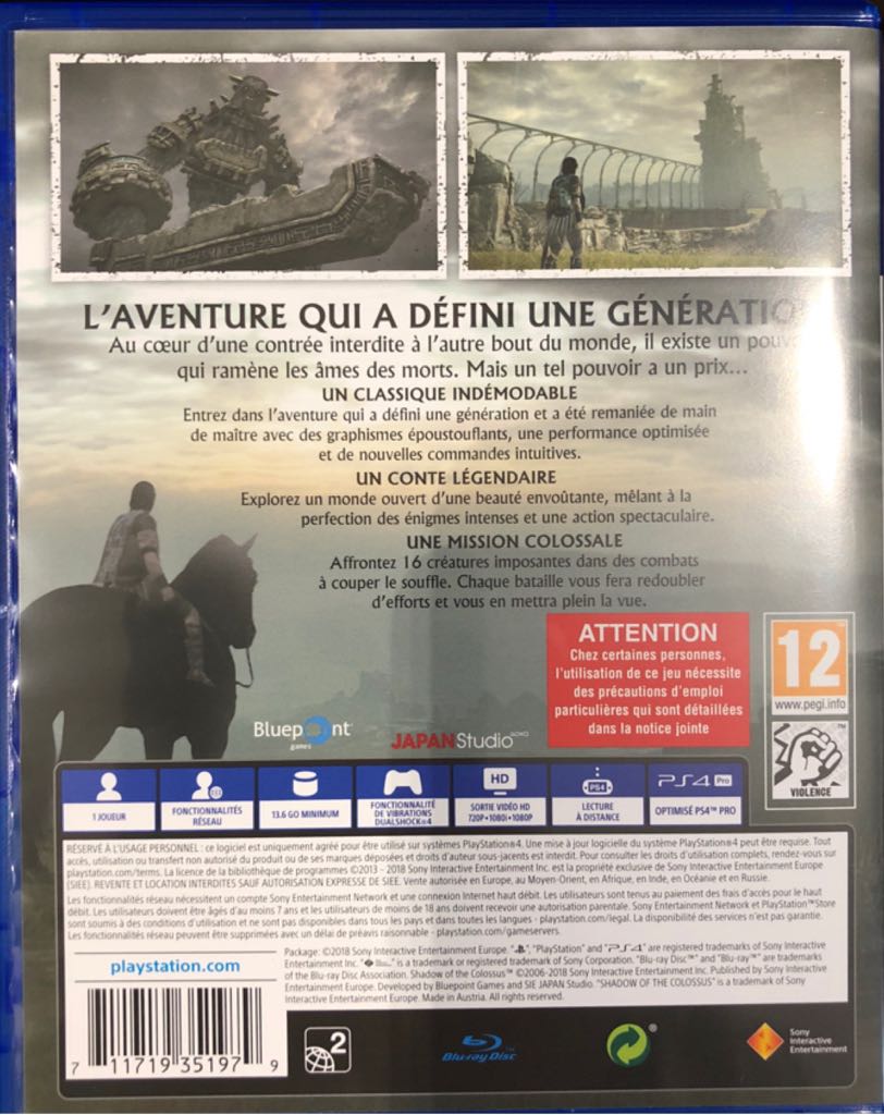 Shadow of the Colossus - Sony PlayStation 4 (PS4) (Sony Interactive Entertainment - 1) video game collectible [Barcode 711719351979] - Main Image 2