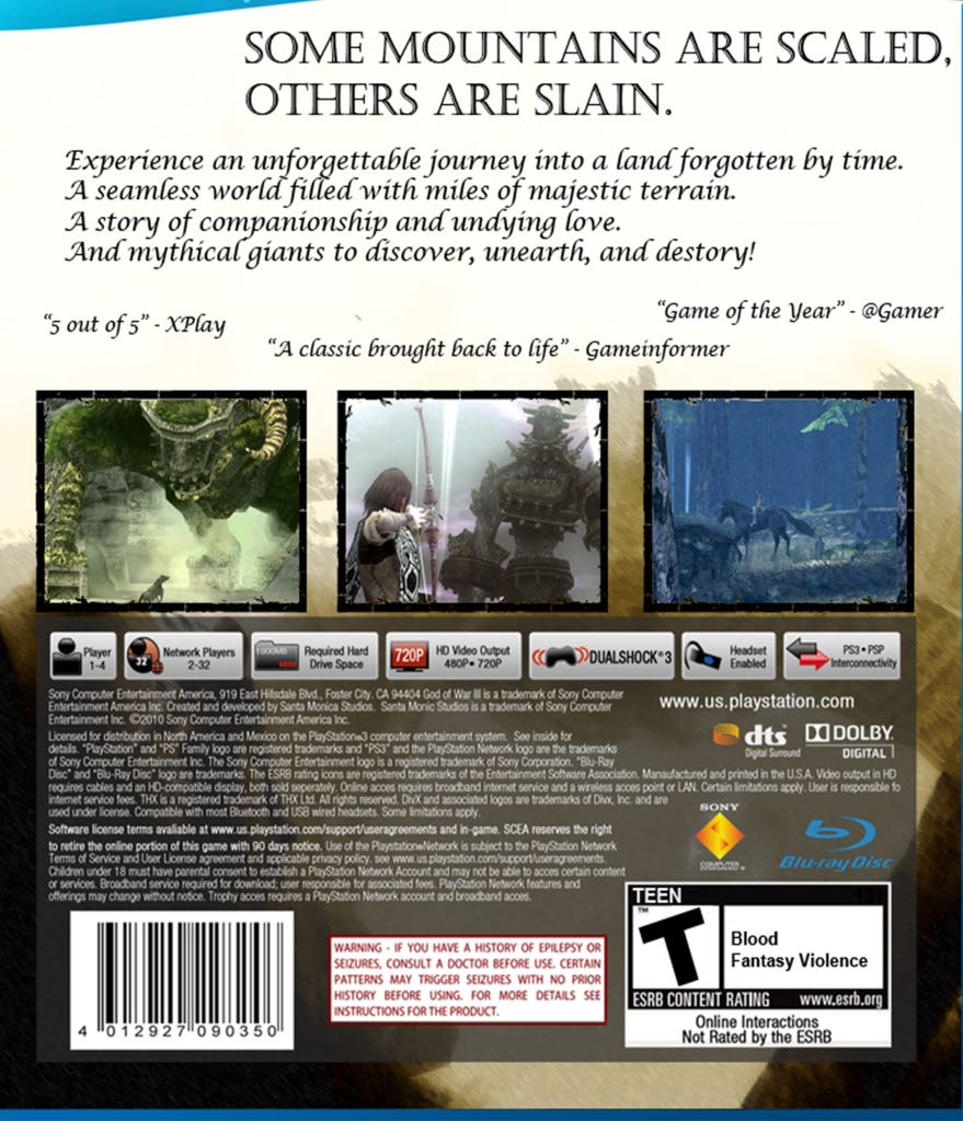 Shadow Of The Colossus - Sony PlayStation 4 (PS4) (Sony Interactive Entertainment - 1) video game collectible [Barcode 711719352570] - Main Image 2