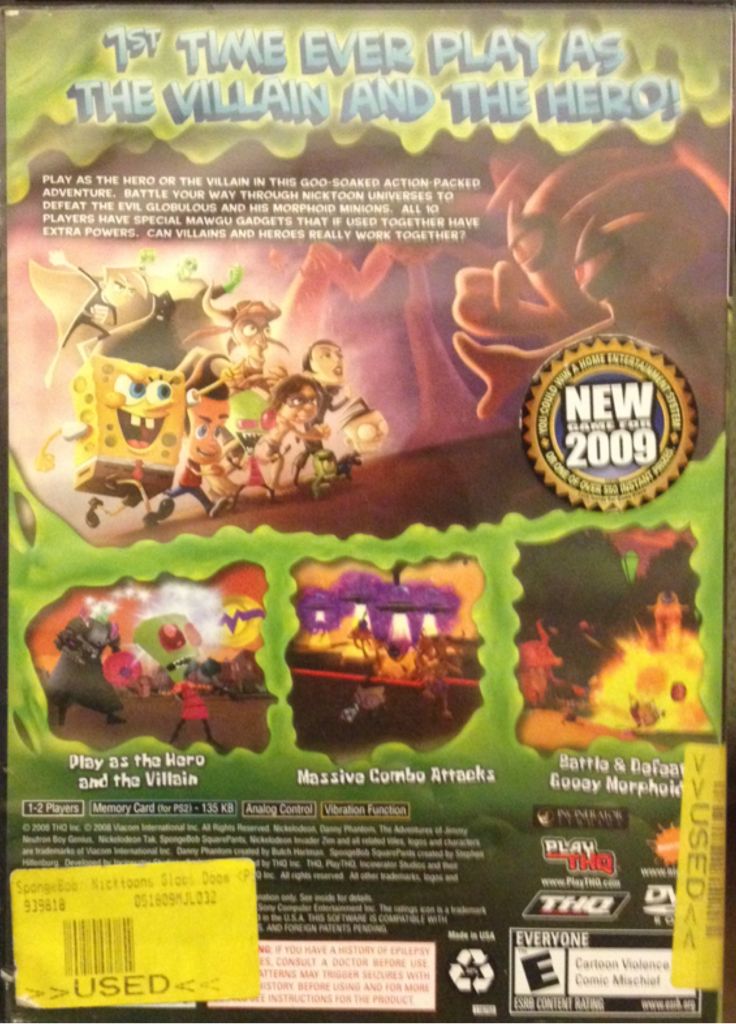 Nickelodeon SpongeBob Squarpants Globs Of Doom - Sony PlayStation 2 (PS2) (Play THQ - 2) video game collectible - Main Image 2