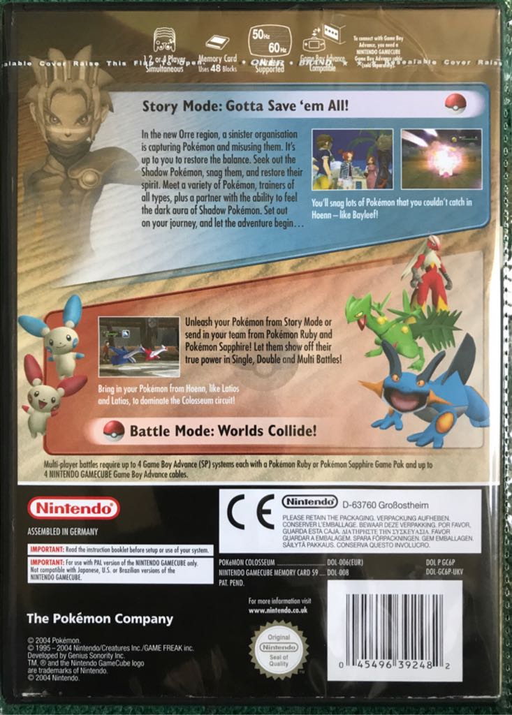 Pokemon: Colosseum - Nintendo GameCube (Nintendo - 4) video game collectible [Barcode 045496392482] - Main Image 2