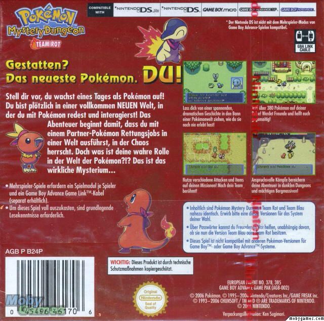 Pokemon Mystery Dungeon: Red Rescue Team - Nintendo Game Boy Advance (GBA) (Nintendo - 1) video game collectible [Barcode 4527863125795] - Main Image 2