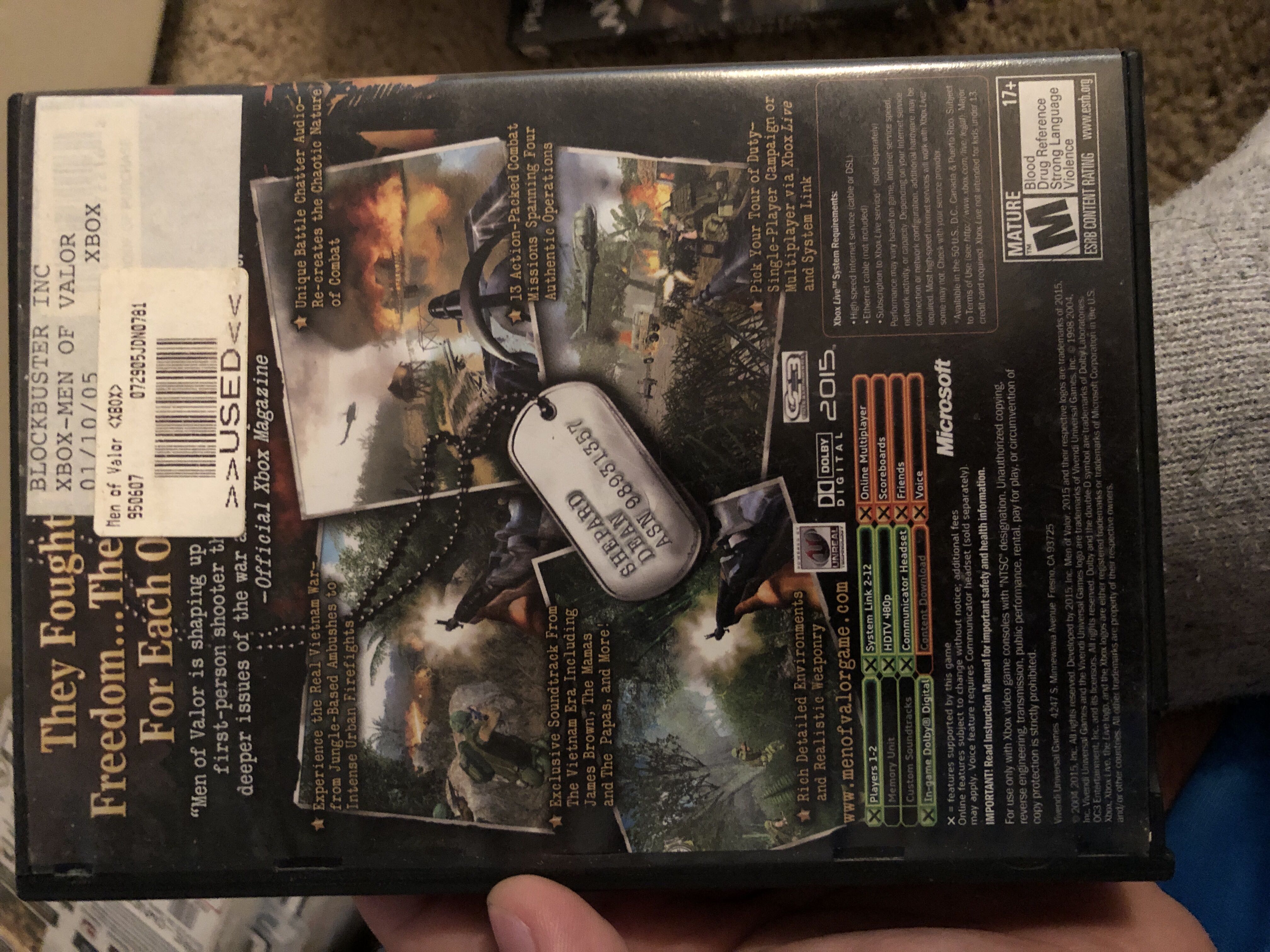 Men Of Valor - Microsoft Xbox (2) video game collectible [Barcode 020626857734] - Main Image 2