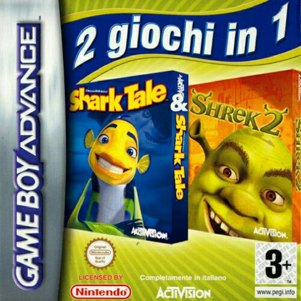 2 Games in 1: Shrek 2 / Shark Tale - Nintendo Game Boy Advance (GBA) video game collectible - Main Image 1