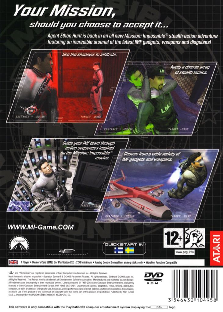 Mission : Impossible - Operation Surma - Sony PlayStation 2 (PS2) (Infogrames - 1) video game collectible [Barcode 3546430104965] - Main Image 2