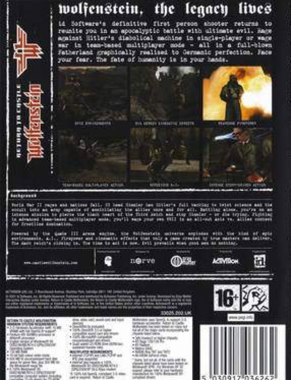 Return to Castle Wolfenstein - PC (ID Software) video game collectible [Barcode 047875322639] - Main Image 2