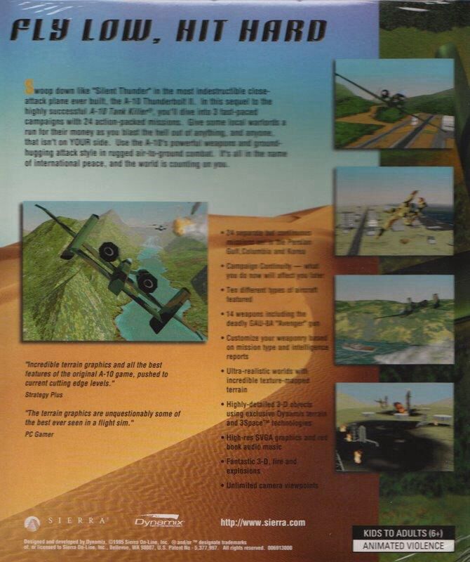 A-10 Tank Killer II - Silent Thunder - PC (Sierra On-Line - 1) video game collectible [Barcode 020626836913] - Main Image 2