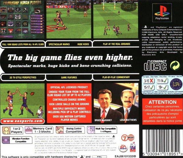 AFL ’99 - Sony PlayStation (Ea Sports - 4) video game collectible - Main Image 2
