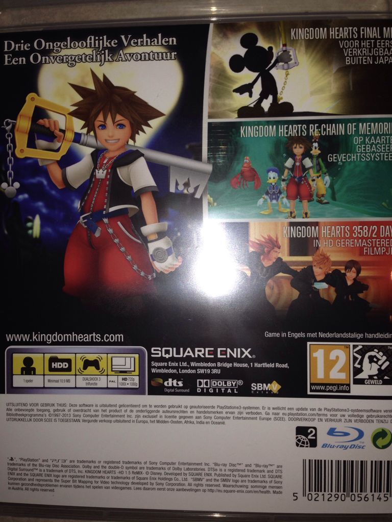 Kingdom Hearts-HD 1.5 Remix - Sony PlayStation 3 (PS3) video game collectible [Barcode 5021290056145] - Main Image 2
