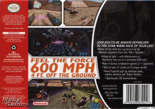 Star Wars: Episode I - Racer - Nintendo 64 (N64) (LucasArts - 2) video game collectible [Barcode 4902370504163] - Main Image 2