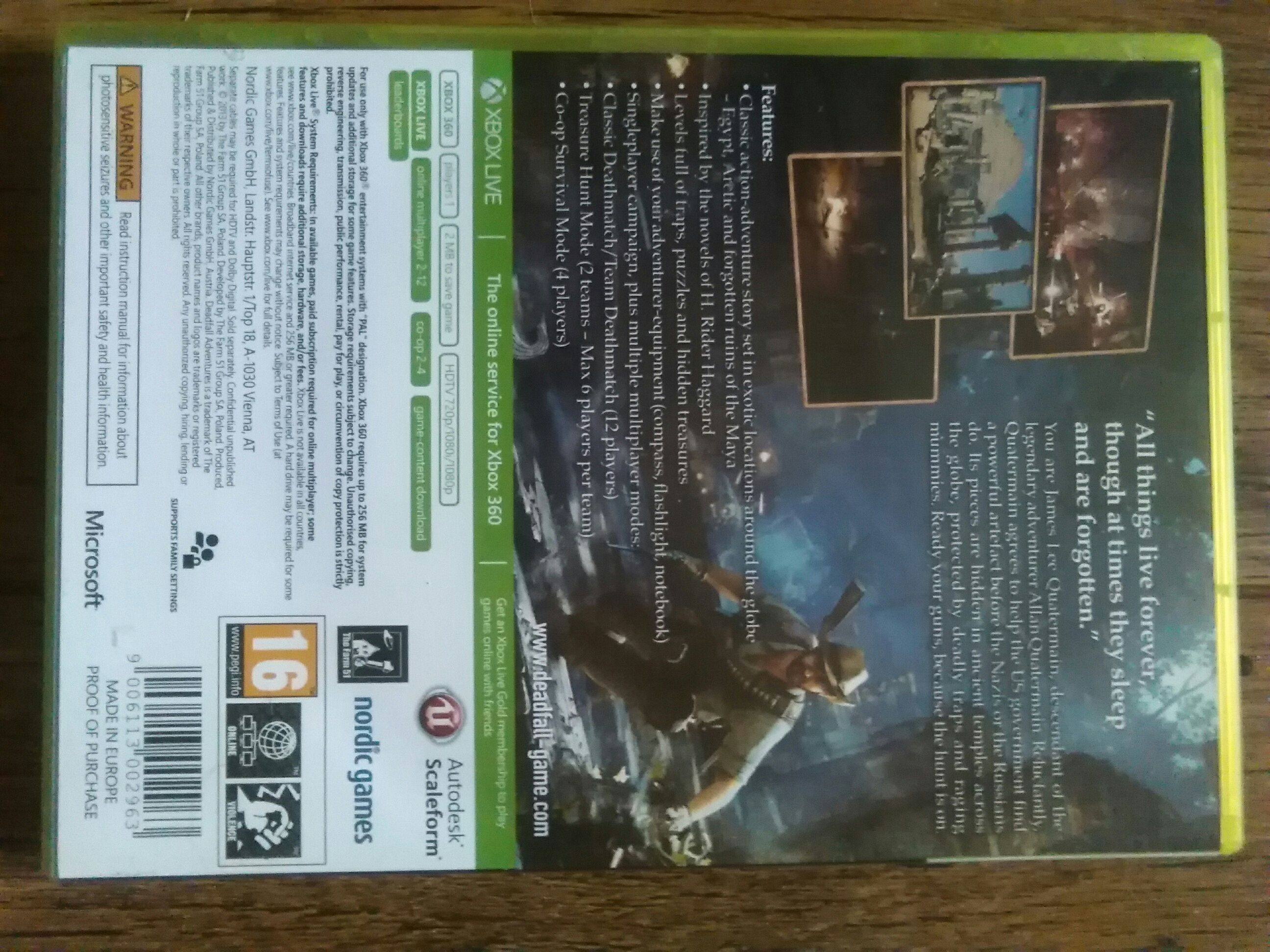 Deadfall Adventures - Microsoft Xbox 360 (Nordic Games - 1) video game collectible [Barcode 9006113002963] - Main Image 2