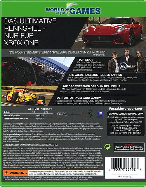 Forza Motorsport 5 - Day One Edition - Microsoft Xbox One (Microsoft - 1-2) video game collectible [Barcode 885370661927] - Main Image 2