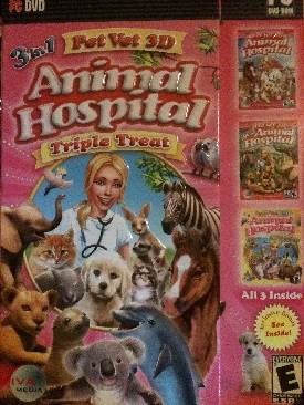 Pet Vet 3D Animal Hospital Triple Treat - PC video game collectible [Barcode 838639004423] - Main Image 1