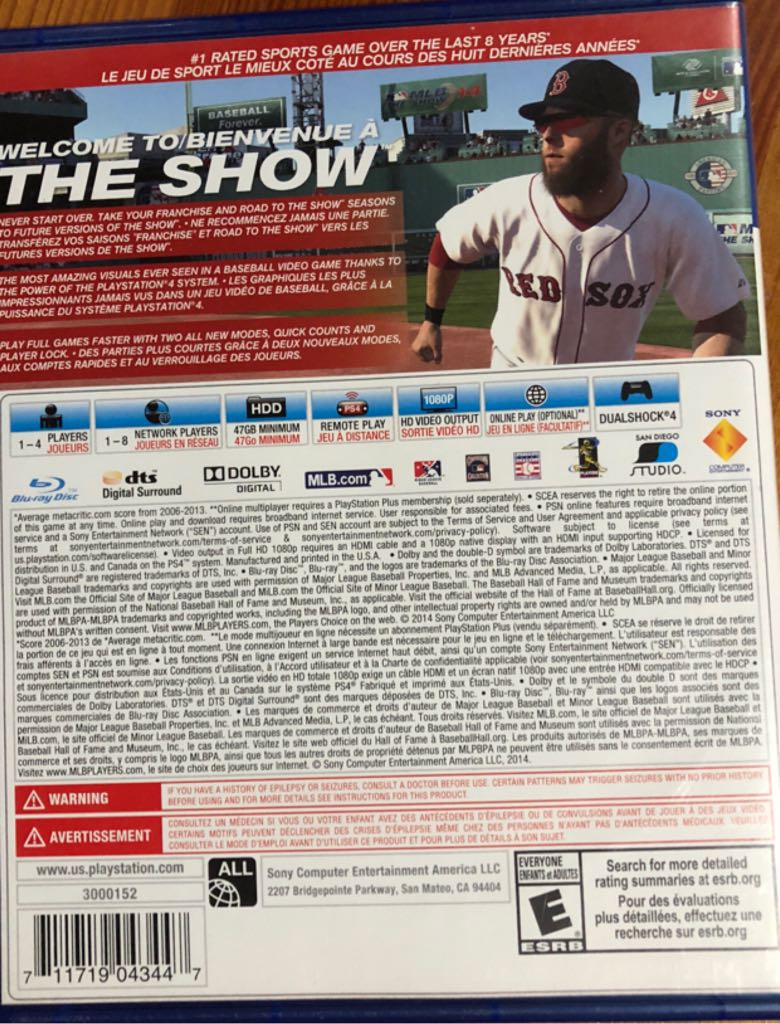 MLB 14 The Show - Sony PlayStation 4 (PS4) (Sony Computer Entertainment - 1-4) video game collectible [Barcode 711719043447] - Main Image 2