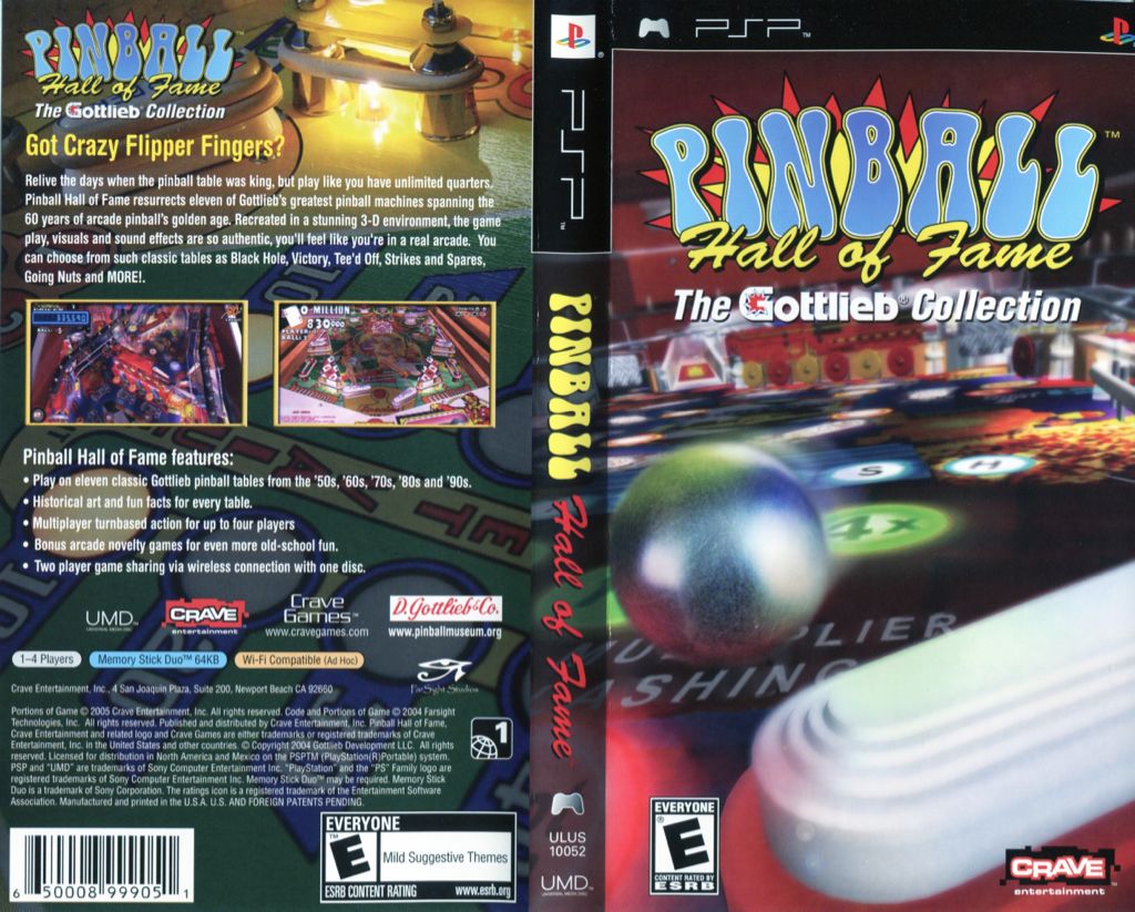 Pinball Hall of Fame:  The Gottlieb Collection - Sony PlayStation Portable (PSP) (Crave Entertainment - 1-4) video game collectible - Main Image 2