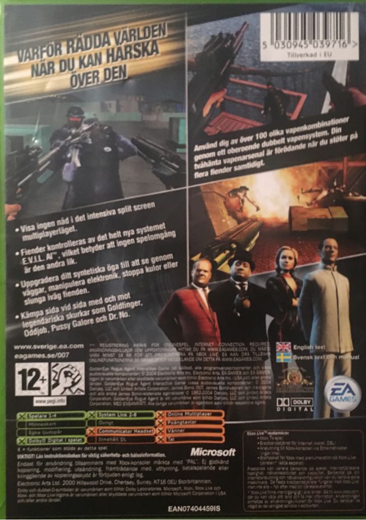 Golden Eye Rogue Agent - Microsoft Xbox video game collectible [Barcode 5030945039716] - Main Image 2