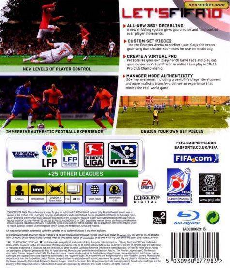 FIFA Soccer 10 - Sony PlayStation 3 (PS3) (Ea Sports - 1-4) video game collectible [Barcode 014633359398] - Main Image 2