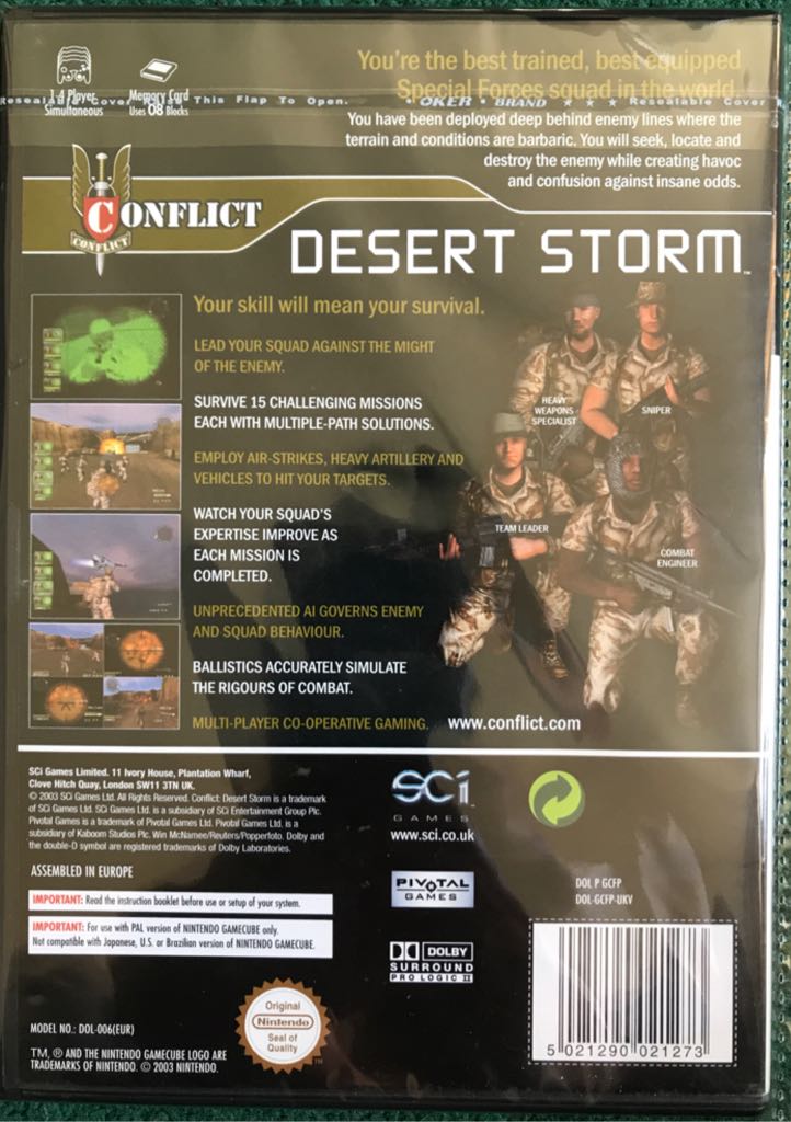 Conflict Desert Storm - Nintendo GameCube (SCi) video game collectible [Barcode 5021290021273] - Main Image 2
