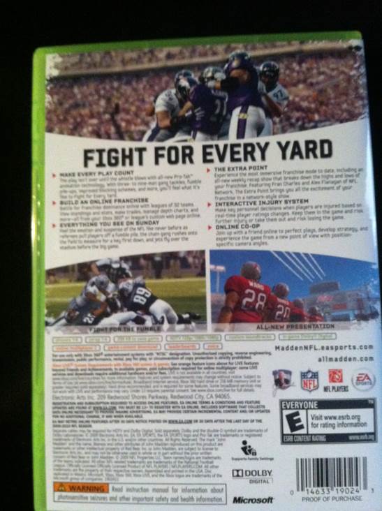 Madden NFL 10 - Microsoft Xbox 360 (Ea Sports - 4) video game collectible [Barcode 014633190243] - Main Image 2